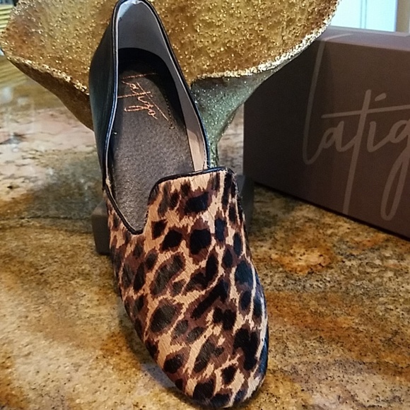 LATIGO Leopard Calf Hair/Leather Loafers NEW! - Picture 3 of 8